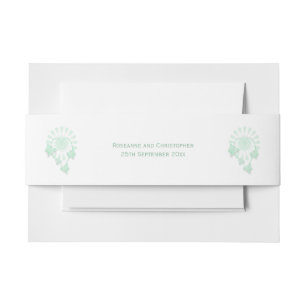 Wedding Invitation Belly Band Peppermint Butterfly