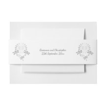 Wedding Invitation Belly Band Silver Dragonflies