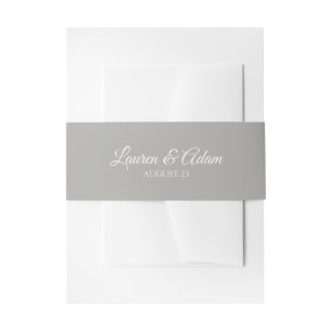 Wedding Invitation Belly Band / Wrap Grey