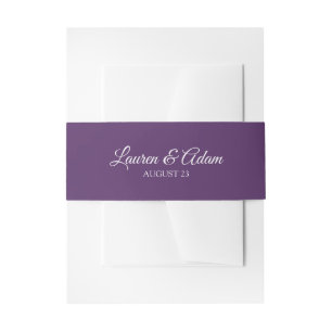 Wedding Invitation Belly Bands (Plum / Purple) Invitation Belly Band