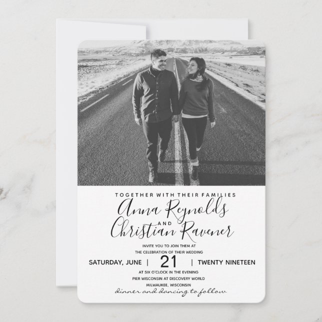 Wedding Invitation Black and White (Front)