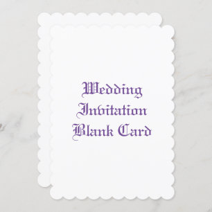 WEDDING INVITATION BLANK CARD