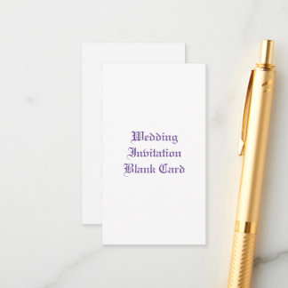 WEDDING INVITATION BLANK ENCLOSURE CARD