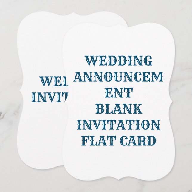 WEDDING INVITATION BLANK FLAT CARD (Front/Back)