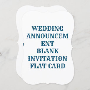 WEDDING INVITATION BLANK FLAT CARD