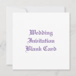 WEDDING INVITATION BLANK FLAT CARD<br><div class="desc">Wedding Invitation Blank Flat Invitation Card.  Customise with your design,  details' or message.  Thanks!</div>