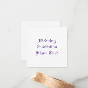 WEDDING INVITATION BLANK FLAT NOTE CARD