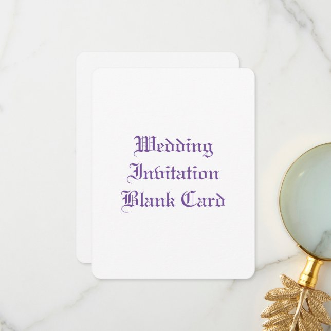 WEDDING INVITATION BLANK FLAT THANK YOU CARD (Front/Back In Situ)