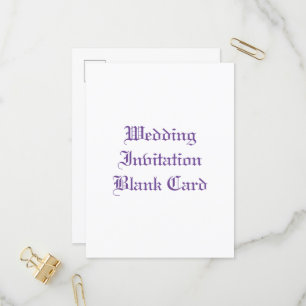 WEDDING INVITATION BLANK INVITATION POSTCARD