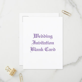 WEDDING INVITATION BLANK INVITATION POSTCARD