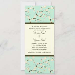 Wedding Invitation Blue Cherry Blossom