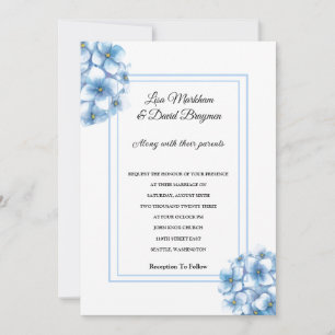 Wedding Invitation-Blue Hydrangeas Invitation