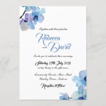 Wedding Invitation | Blue Orchid