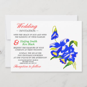 Wedding Invitation Blue Orchid Wedding Flowers