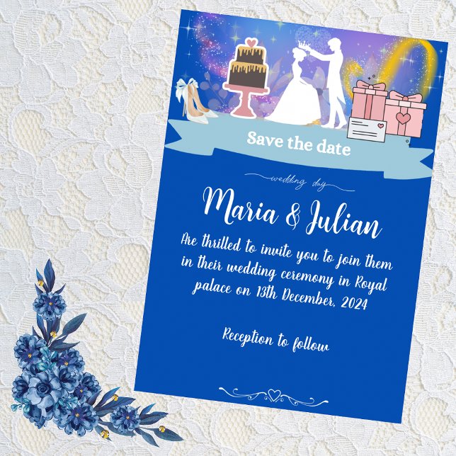 Wedding invitation blue princesse and prince (Creator Uploaded)