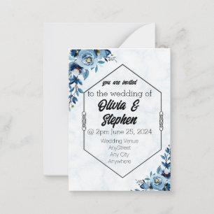 Wedding Invitation- blue roses Invitation
