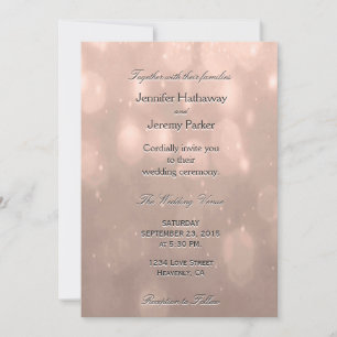 Wedding Invitation Blush Bokeh