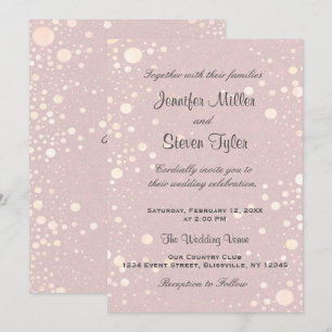 Wedding Invitation    Blush Bubbles