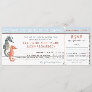 wedding invitation boarding pass tickets