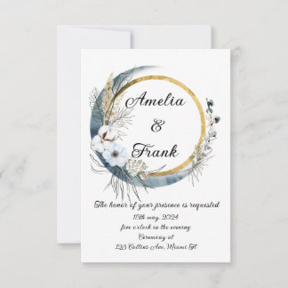Wedding Invitation Boho Floral Frame