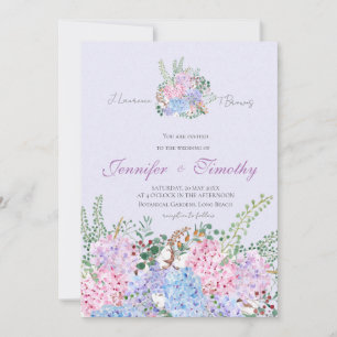 Wedding Invitation Botanical hydrangea flowers