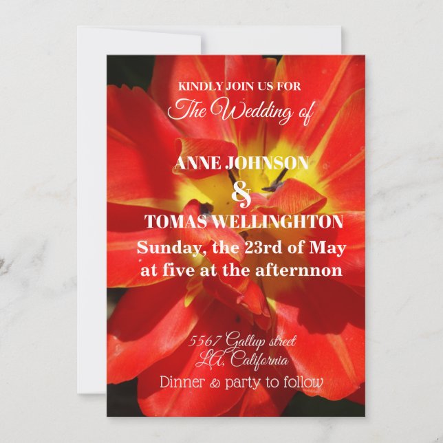 Wedding Invitation,Botanical Photo Invitation (Front)