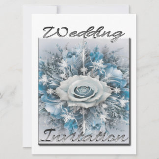 Wedding Invitation Bouquet in blue and white