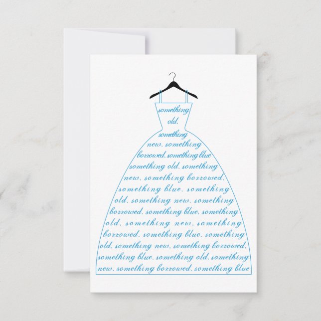 Wedding invitation, bridal shower, something blue invitation (Front)