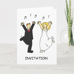 Wedding Invitation Bride and Groom Dancing