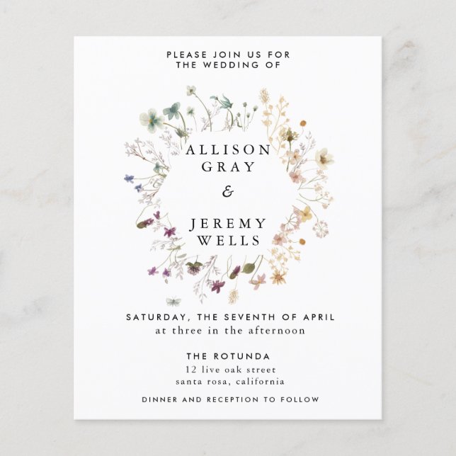  Wedding Invitation Budget Flyer (Front)