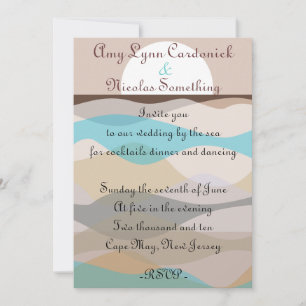 Wedding Invitation by the Ocean Beach Sea Invite