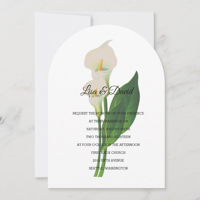 Wedding Invitation-Cala Lily Invitation (Front)
