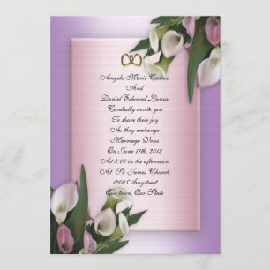 Wedding invitation calla lilies