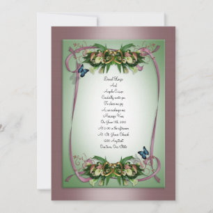 Wedding invitation Calla lilies and butterflies