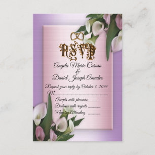 Wedding invitation calla lilies RSVP