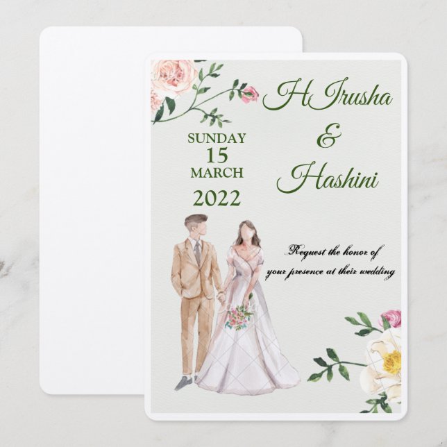 wedding invitation card (Front/Back)