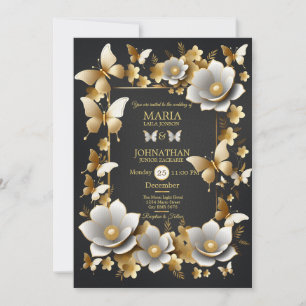 Wedding invitation card butterflies