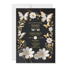 Wedding invitation card butterflies