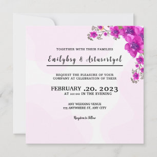 Wedding Invitation Card Colour Flower Design