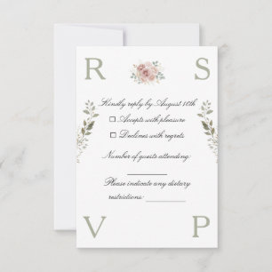 Wedding invitation card decorated with flowers