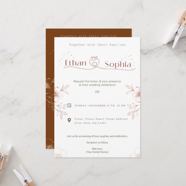 wedding invitation card design online (Front/Back In Situ)