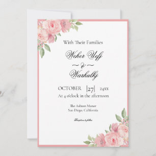 Wedding Invitation card floral water colour Card
