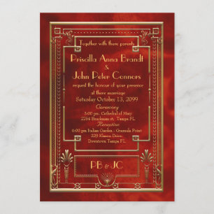Wedding invitation card,Great Gatsby, klassik