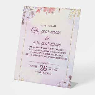 wedding invitation card pedestal sign
