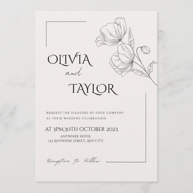 Wedding Invitation Card – Personalized Elegant  (Front)