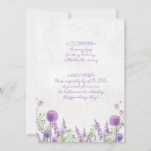 Wedding Invitation Card Purple flowers 