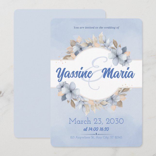 Wedding Invitation Card Save the Date (Front/Back)