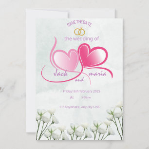 wedding invitation card Size: 5" x 7"