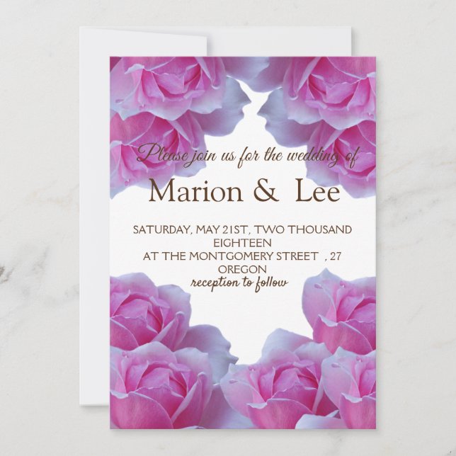 Wedding Invitation Card, Stunning Roses (Front)