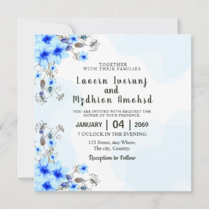 Wedding Invitation Card With Flower Design